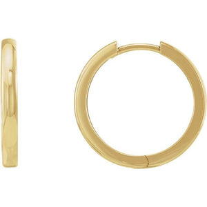 Hinged Hoop Earrings | 14K Gold, Silver & Platinum | 9.5–20 Mm × 2.25–2.39 Mm | Hinged
