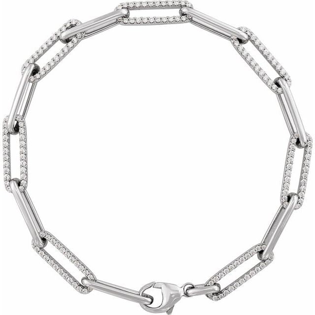 14K Gold Natural Diamond Link Bracelet - Options Available