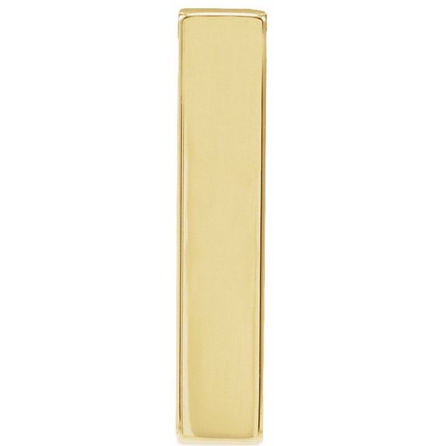 Engravable Four-Sided Vertical Bar Slide Pendant | 14K Gold, Silver & Platinum | 12 - 35 Mm x 2.5 Mm | Polished