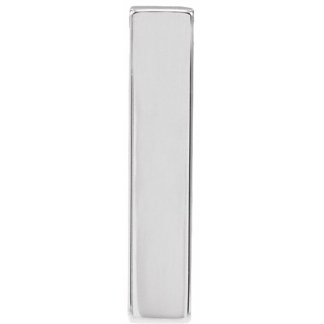 Engravable Four-Sided Vertical Bar Slide Pendant | 14K Gold, Silver & Platinum | 12 - 35 Mm x 2.5 Mm | Polished