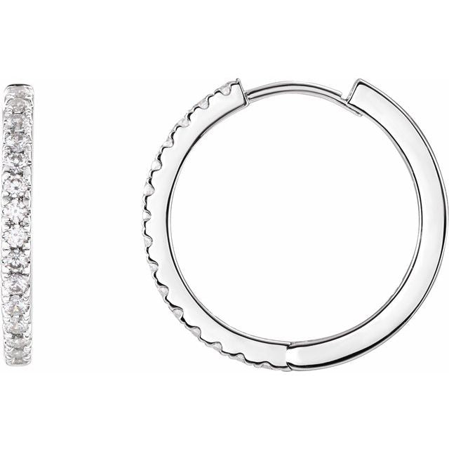 14K Gold Lab-Grown Diamond Hoop Earrings - Options Available