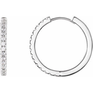14K Gold Lab-Grown Diamond Hoop Earrings - Options Available