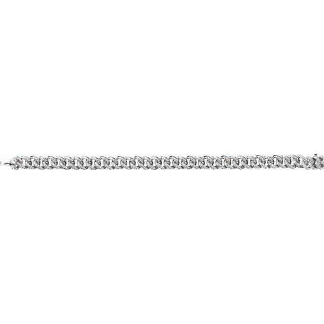 14K Yellow Gold, 7x5 mm Natural Diamond 1.5 CTW Link Bracelet