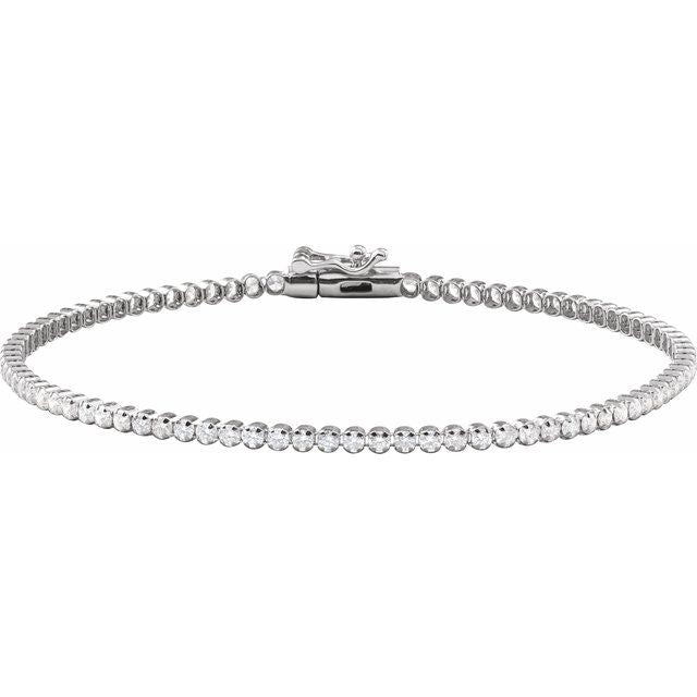 14K Gold Natural Diamond Lightweight Line Bracelet - Options Available