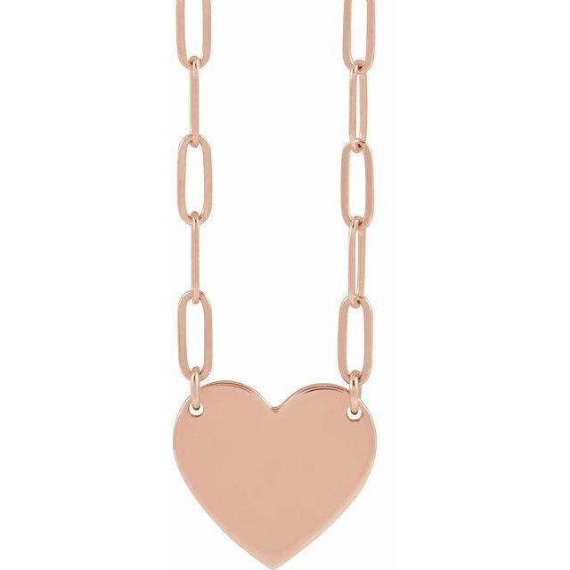 Sterling Silver Engravable Heart Necklace