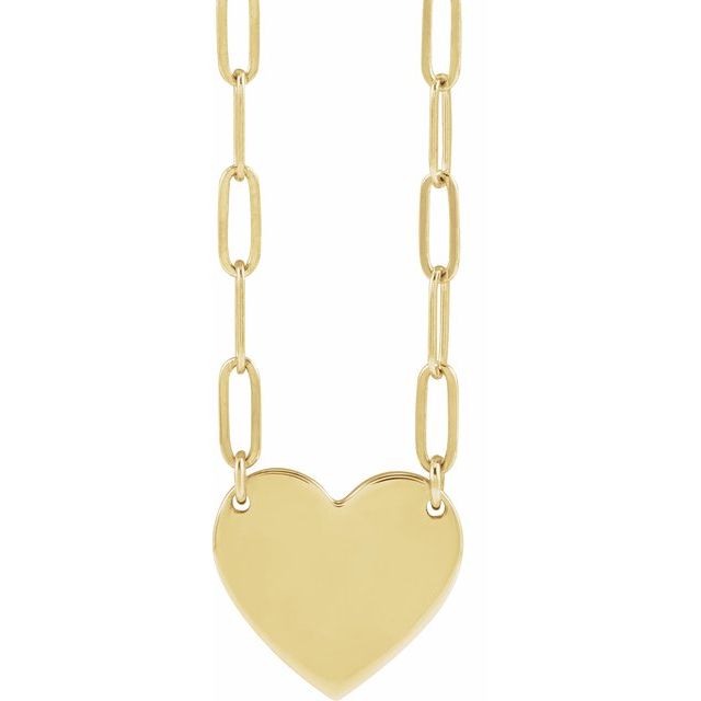 Sterling Silver Engravable Heart Necklace