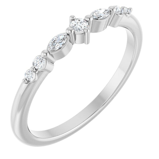 14K Gold Natural Diamond Stackable Ring - Options Available