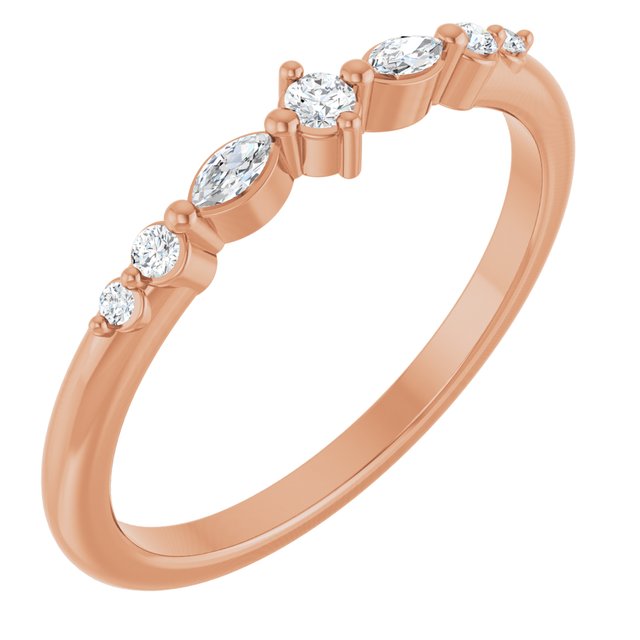 14K Gold Natural Diamond Stackable Ring - Options Available