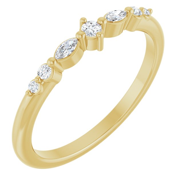 14K Gold Natural Diamond Stackable Ring - Options Available