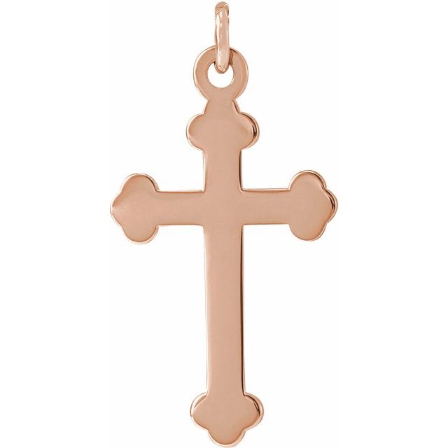 14K Yellow Gold Polished Cross Pendant - Faith & Devotion Symbol