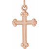 14K Yellow Gold Polished Cross Pendant - Faith & Devotion Symbol