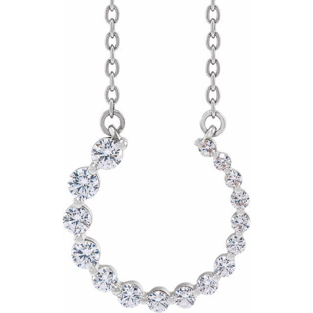 14K Gold Natural Diamond Adjustable Necklace - Options Available