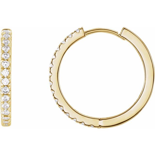 14K Gold Lab-Grown Diamond Hoop Earrings - Options Available