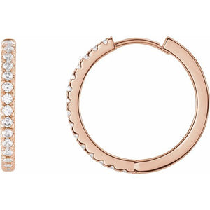 14K Gold Lab-Grown Diamond Hoop Earrings - Options Available