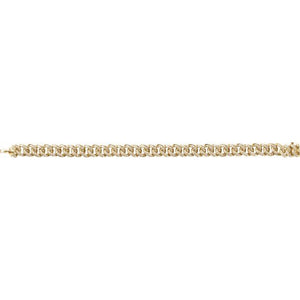 14K Yellow Gold, 7x5 mm Natural Diamond 1.5 CTW Link Bracelet