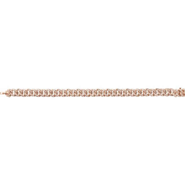 14K Yellow Gold, 7x5 mm Natural Diamond 1.5 CTW Link Bracelet