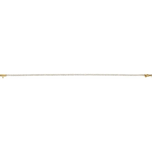 14K Yellow Gold, 7x5 mm Natural Diamond Line Bracelet - 1 5/8 CTW