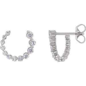 14K Gold Natural Diamond Front-Back Earrings