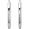 14K White Tube 20 mm Hoop Earrings