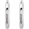 14K White Tube 20 mm Hoop Earrings