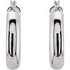 14K White Tube 20 mm Hoop Earrings