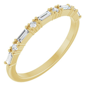 14K Gold, Platinum Natural Diamond Anniversary Band - Options Available