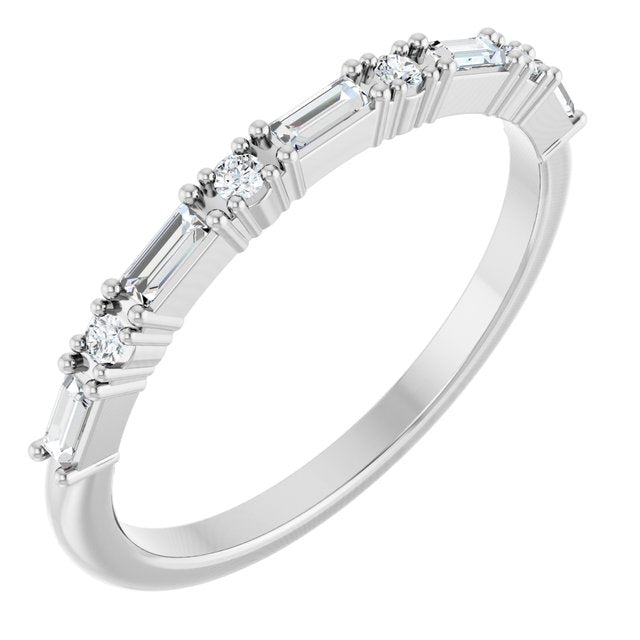 14K Gold, Platinum Natural Diamond Anniversary Band - Options Available