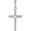 14K Yellow Gold .015 CT Natural Diamond Cross Necklace