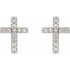 Sterling Silver .04 CTW Natural Diamond Cross Earring - Polished