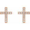 Sterling Silver .04 CTW Natural Diamond Cross Earring - Polished