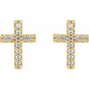 Sterling Silver .04 CTW Natural Diamond Cross Earring - Polished