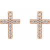 Sterling Silver .04 CTW Natural Diamond Cross Earring - Polished