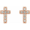 Sterling Silver .04 CTW Natural Diamond Cross Earring - Polished