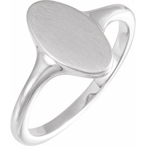 14K Gold Oval Signet Ring - Options Available