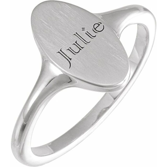 14K Gold Oval Signet Ring - Options Available