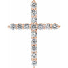 14K White Gold 1/6 CTW Natural Diamond Cross Necklace