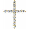 14K White Gold 1/6 CTW Natural Diamond Cross Necklace