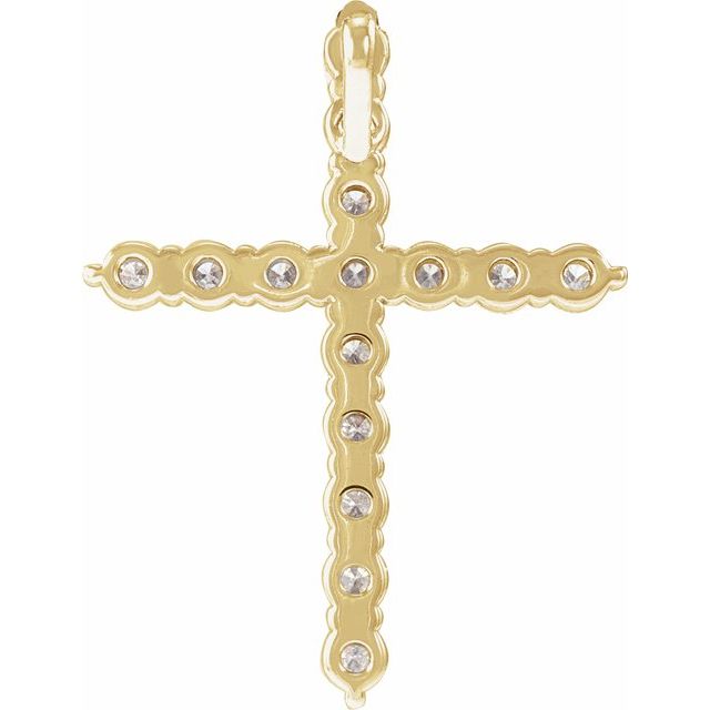 14K White Gold 1/6 CTW Natural Diamond Cross Necklace