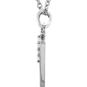 14K White Gold .025 CTW Natural Diamond Initial 'A' 16