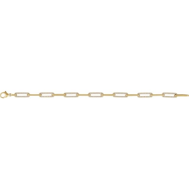 14K Gold Natural Diamond Link Bracelet - Options Available