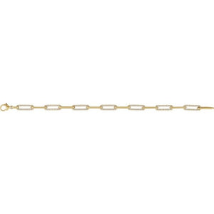 14K Gold Natural Diamond Link Bracelet - Options Available