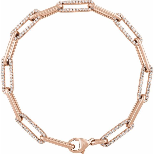 14K Gold Natural Diamond Link Bracelet - Options Available