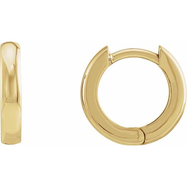 Hinged Hoop Earrings | 14K Gold, Silver & Platinum | 9.5–20 Mm × 2.25–2.39 Mm | Hinged