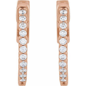 14K White Gold 6 1/4 CTW Diamond Inside-Outside Hinged Hoop Earrings