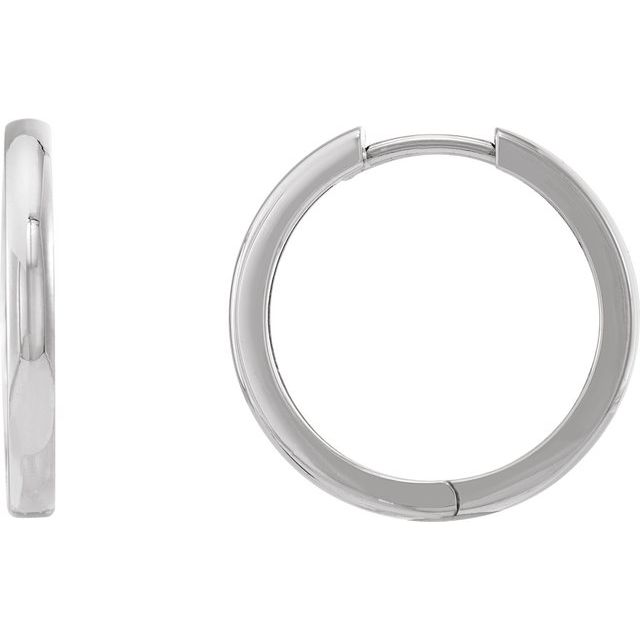 Hinged Hoop Earrings | 14K Gold, Silver & Platinum | 9.5–20 Mm × 2.25–2.39 Mm | Hinged
