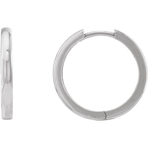 Hinged Hoop Earrings | 14K Gold, Silver & Platinum | 9.5–20 Mm × 2.25–2.39 Mm | Hinged