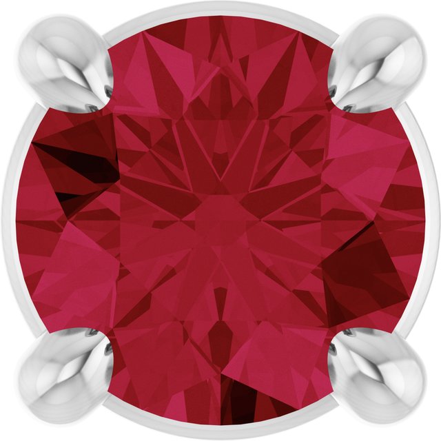 Lab-Grown Ruby Solitaire Slide Pendant in 14K Gold, Silver & Platinum
