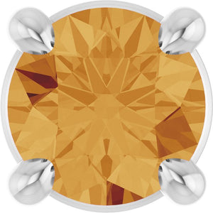 Natural Gemstone Solitaire Slide Pendant Crafted in 14K Gold, Silver & Platinum