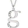 14K White Gold .025 CTW Natural Diamond Initial 'A' 16