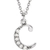 14K White Gold .025 CTW Natural Diamond Initial 'A' 16